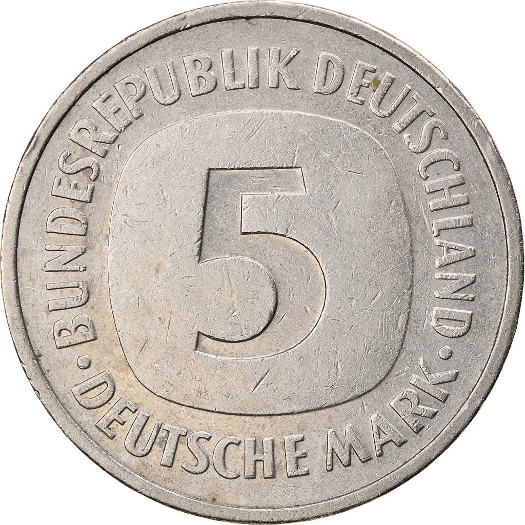 Coin, GERMANY - FEDERAL REPUBLIC, 5 Mark, 1985, Munich, EF(40-45), Copper-Nickel