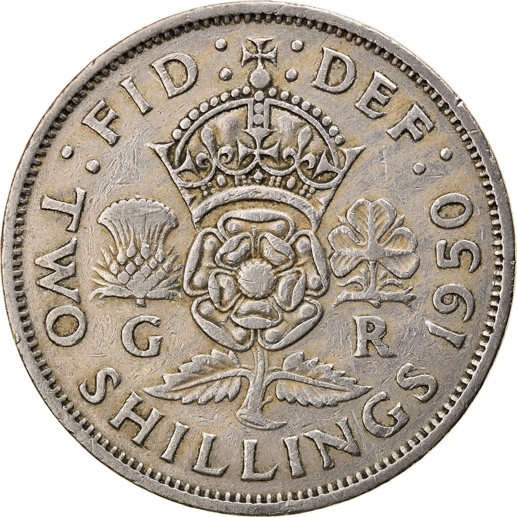 Moneta, Wielka Brytania, George VI, Florin, Two Shillings, 1950, EF(40-45)