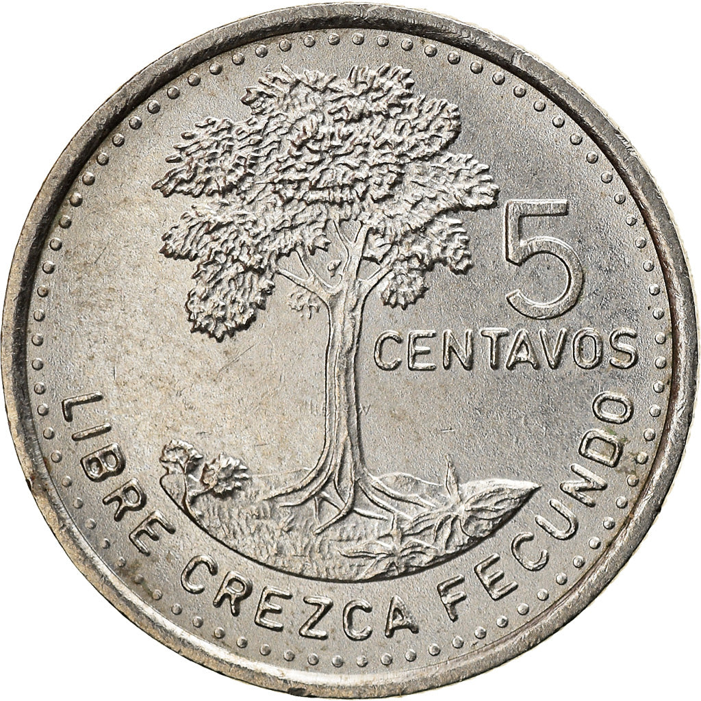 Coin, Guatemala, 5 Centavos, 1997, EF(40-45), Copper-nickel, KM:276.6