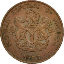 NIGERIA, Kobo, 1973, KM #8.1, AU(50-53), Bronze, 5.85