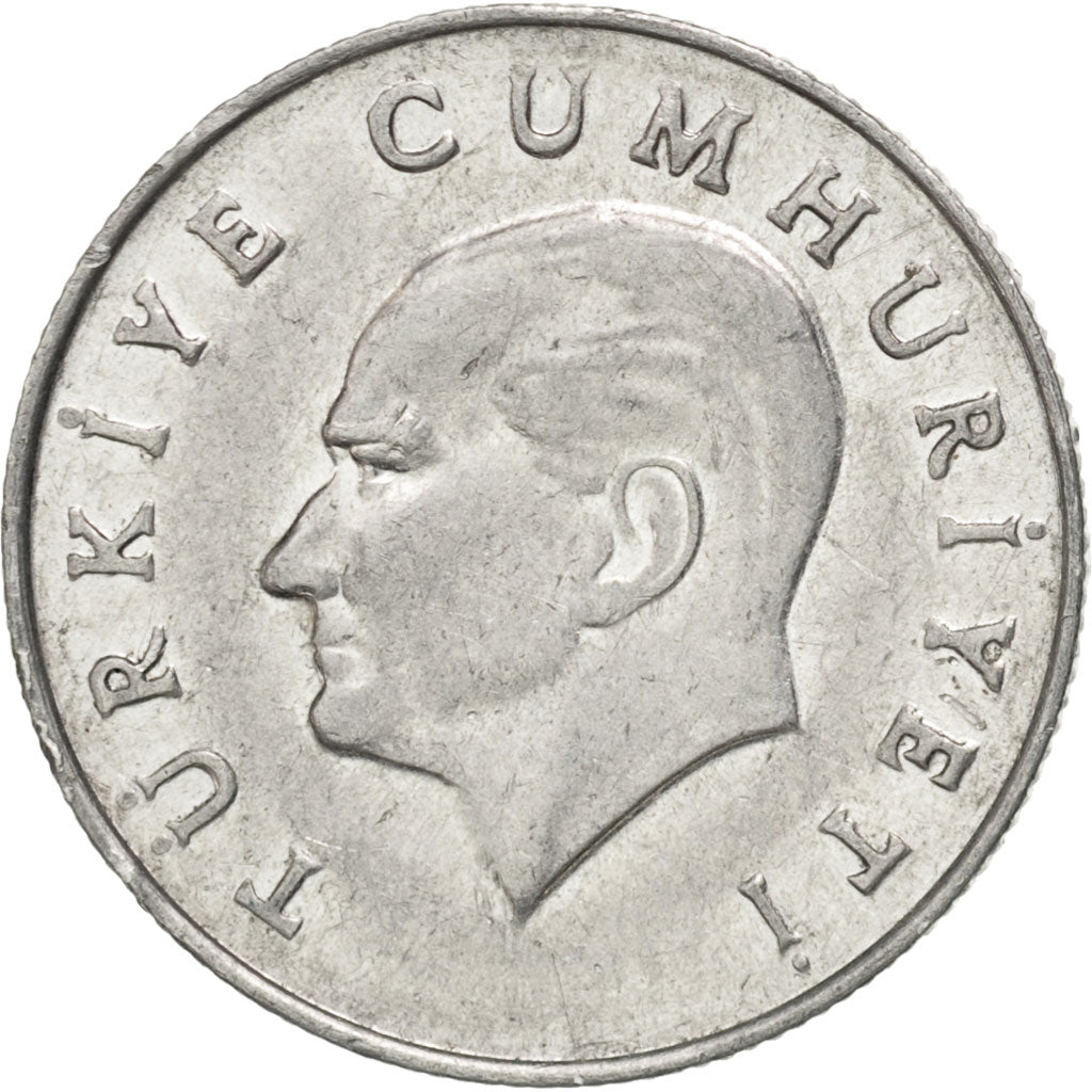 TURKEY, 10 Lira, 1984, KM #964, AU(55-58), Aluminum, 25, 2.36