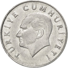 TURKEY, 10 Lira, 1984, KM #964, AU(55-58), Aluminum, 25, 2.36