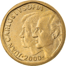Moneta, Hiszpania, Juan Carlos I, 500 Pesetas, 2000, EF(40-45), Aluminium-Brąz