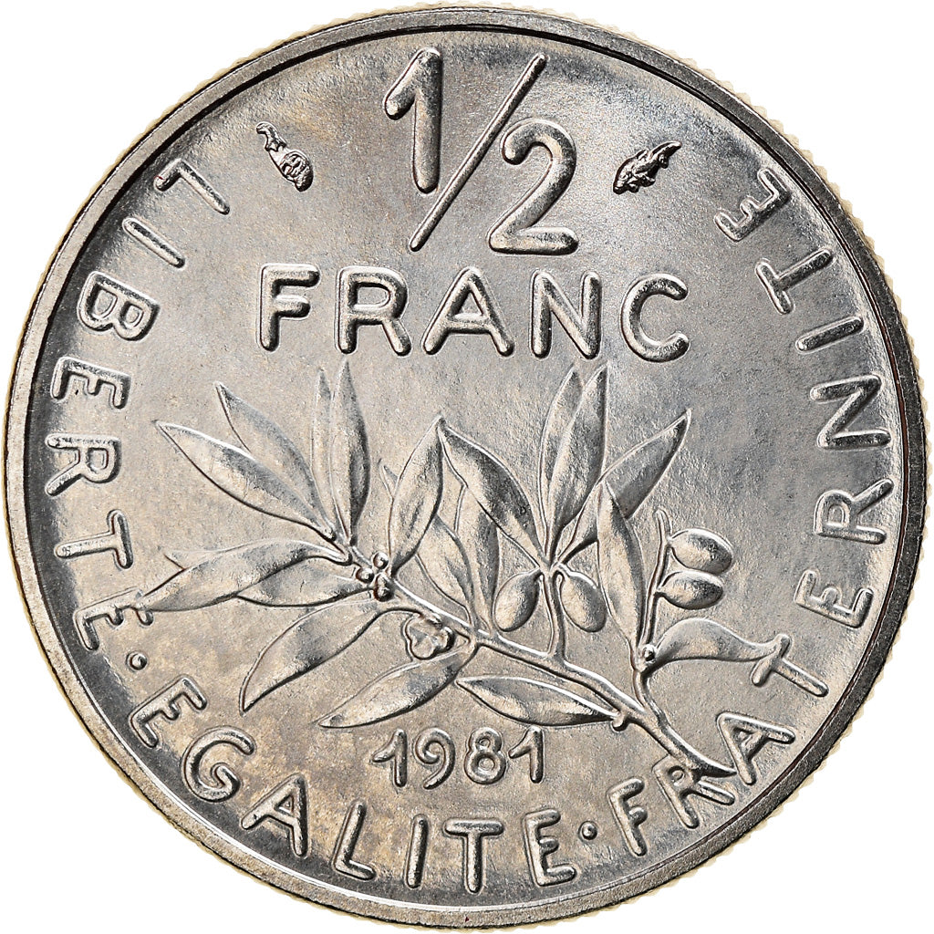 Coin, France, Semeuse, 1/2 Franc, 1981, Paris, MS(60-62), Nickel, KM:931.1