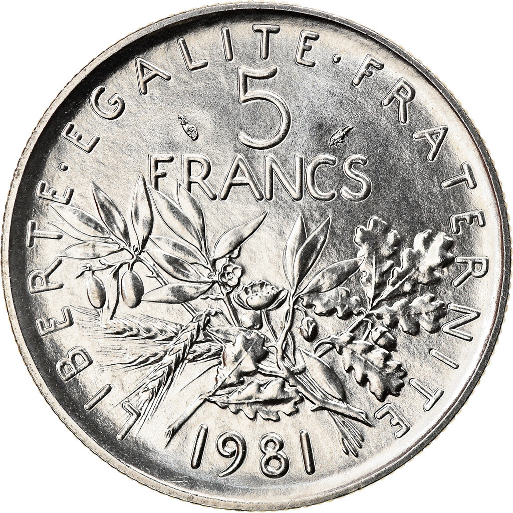 Coin, France, Semeuse, 5 Francs, 1981, Paris, MS(60-62), Nickel Clad