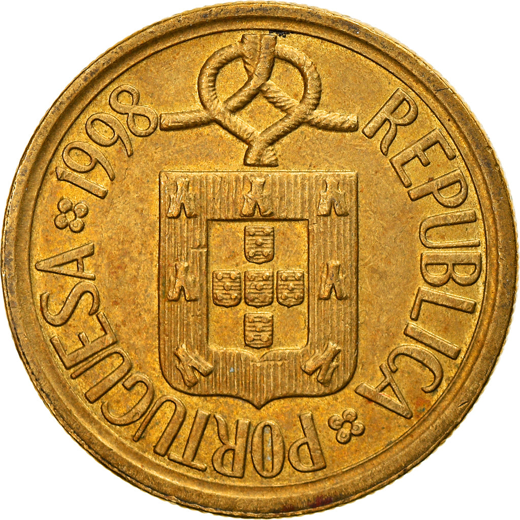 Münze, Portugal, 10 Escudos, 1998, S+, Nickel-brass, KM:633
