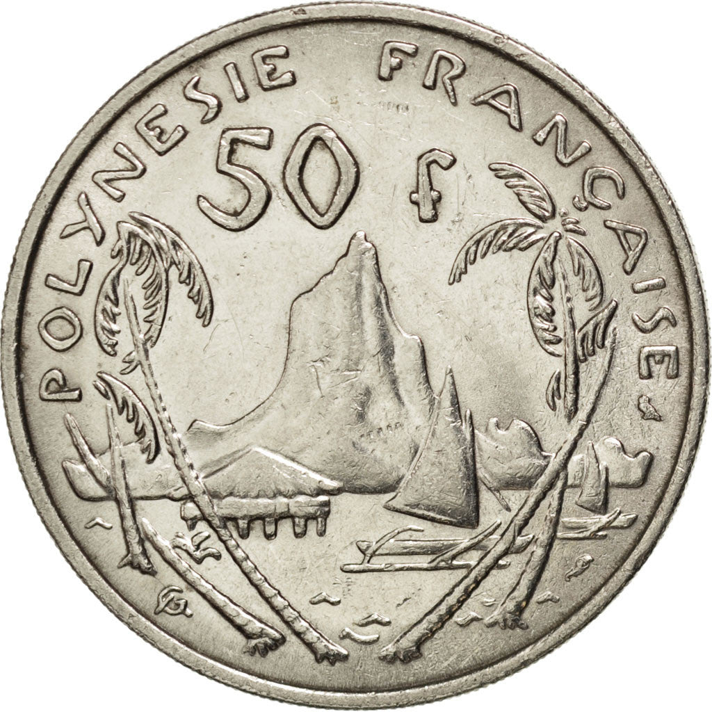 FRENCH POLYNESIA, 50 Francs, 1967, KM #7, AU(50-53), Nickel, 33, 14.94