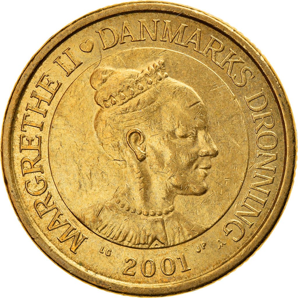 Moneta, Danimarca, Margrethe II, 20 Kroner, 2001, Copenhagen, BB