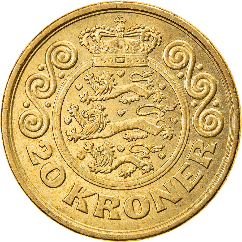 Moneta, Danimarca, Margrethe II, 20 Kroner, 2001, Copenhagen, BB