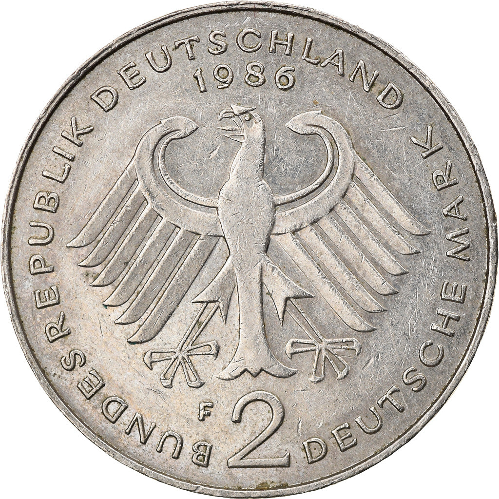 Coin, GERMANY - FEDERAL REPUBLIC, 2 Mark, 1986, Stuttgart, EF(40-45)