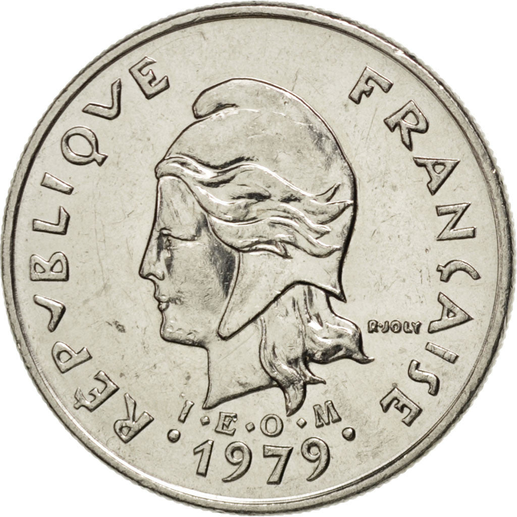 FRENCH POLYNESIA, 10 Francs, 1979, Paris, KM #8, AU(55-58), Nickel, 24, 5.97