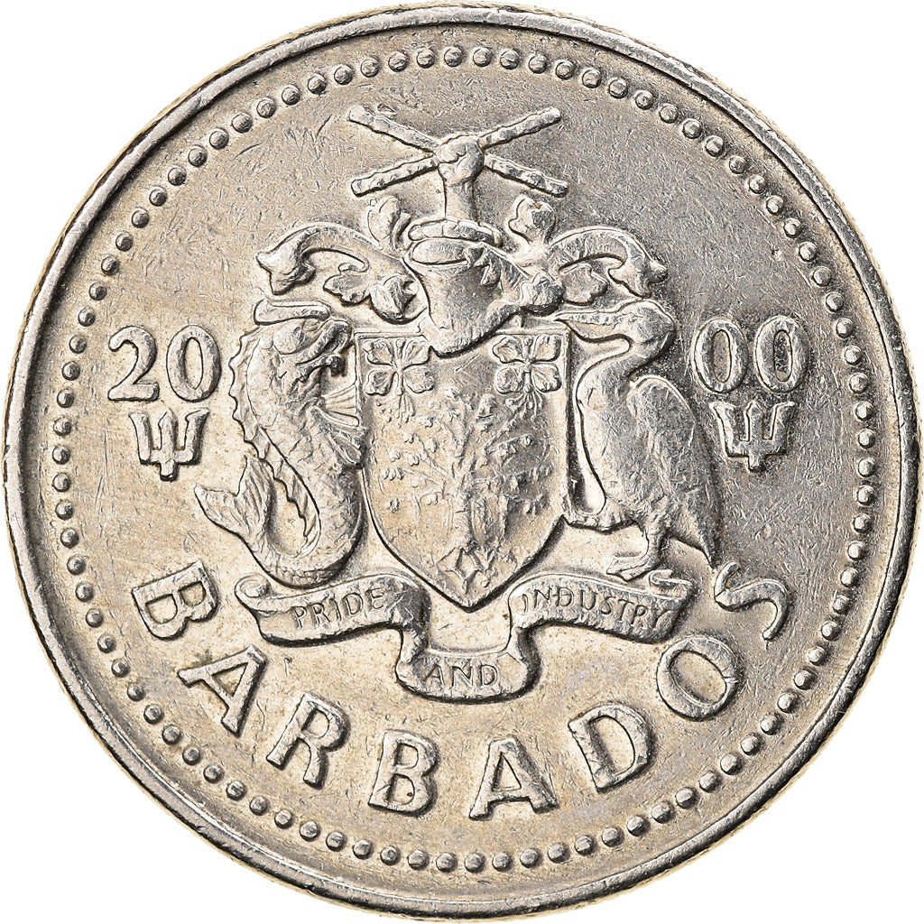 Coin, Barbados, 25 Cents, 2000, Franklin Mint, EF(40-45), Copper-nickel, KM:13