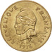 FRENCH POLYNESIA, 100 Francs, 1976, Paris, KM #14, AU(55-58), Nickel-Bronze,...