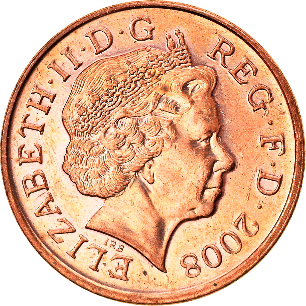 Coin, Great Britain, Elizabeth II, Penny, 2008, AU(55-58), Copper Plated Steel
