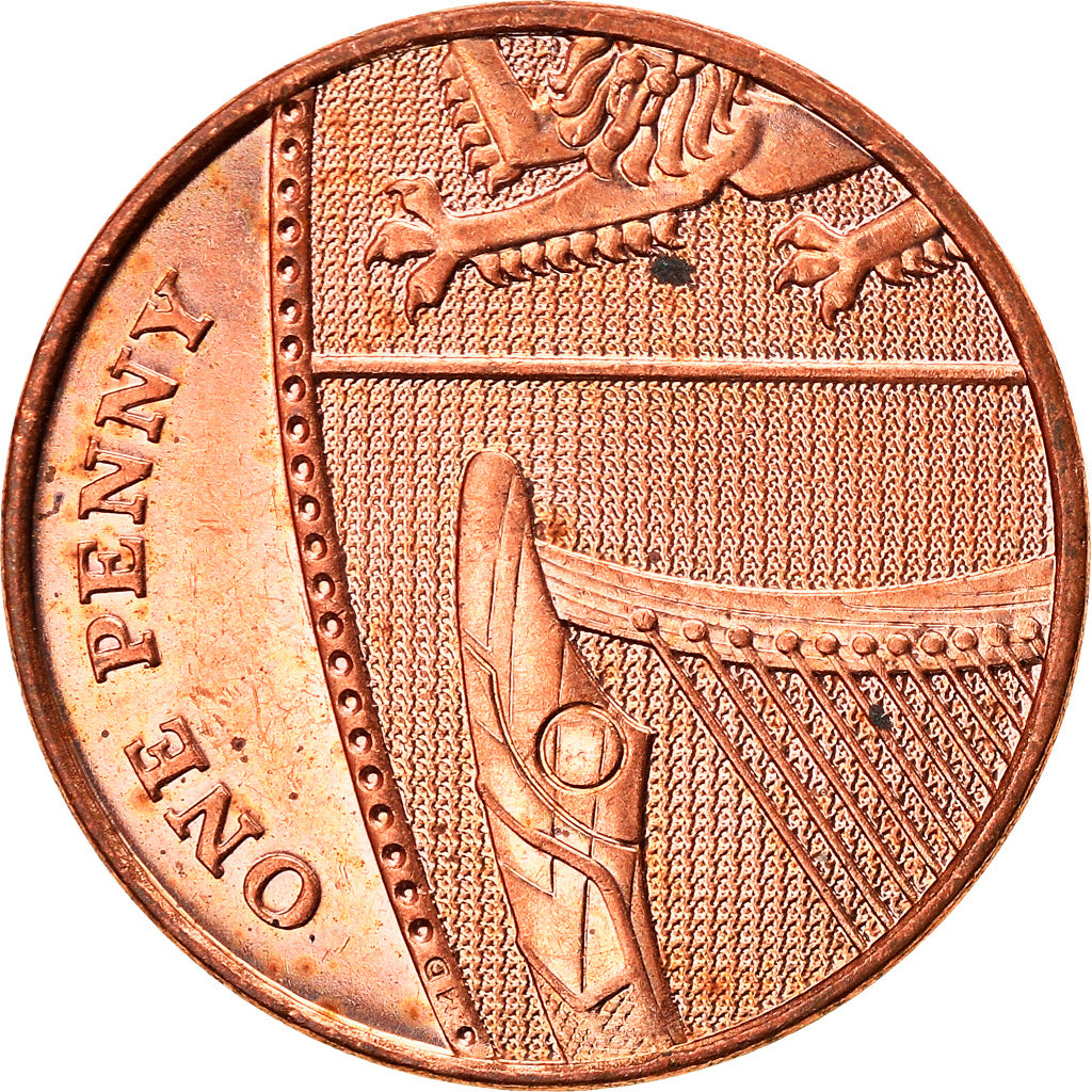 Coin, Great Britain, Elizabeth II, Penny, 2008, AU(55-58), Copper Plated Steel