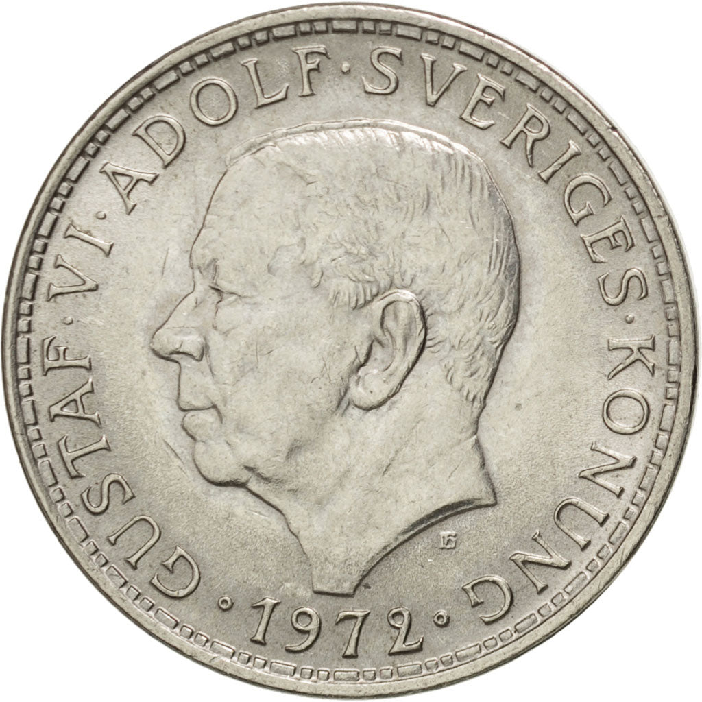 SWEDEN, 5 Kronor, 1972, KM #846, AU(55-58), Copper-Nickel Clad Nickel, 28.5,...