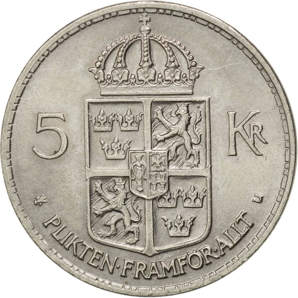 SWEDEN, 5 Kronor, 1972, KM #846, AU(55-58), Copper-Nickel Clad Nickel, 28.5,...