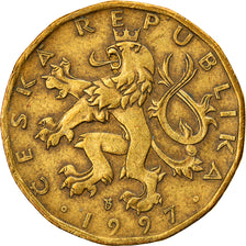 Münze, Tschechische Republik, 20 Korun, 1997, S+, Brass plated steel, KM:5