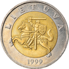 Coin, Lithuania, 5 Litai, 1999, EF(40-45), Bi-Metallic, KM:113
