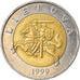 Coin, Lithuania, 5 Litai, 1999, EF(40-45), Bi-Metallic, KM:113