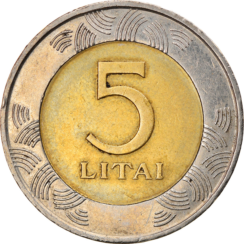 Coin, Lithuania, 5 Litai, 1999, EF(40-45), Bi-Metallic, KM:113