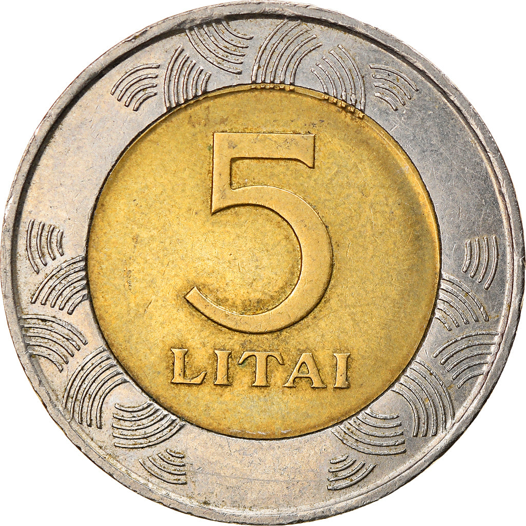 Coin, Lithuania, 5 Litai, 1999, EF(40-45), Bi-Metallic, KM:113