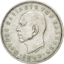 GREECE, 20 Drachmai, 1960, KM #85, AU(50-53), Silver, 26.2, 7.49