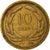 Moneta, Turcja, 10 Kurus, 1949, VF(30-35), Mosiądz, KM:888