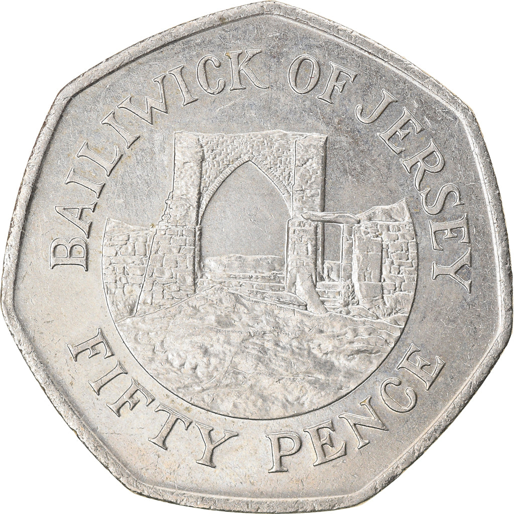 Moneta, Jersey, Elizabeth II, 50 Pence, 1997, BB, Rame-nichel, KM:58.2