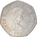 Moeda, Jersey, Elizabeth II, 50 Pence, 1997, EF(40-45), Cobre-níquel, KM:58.2