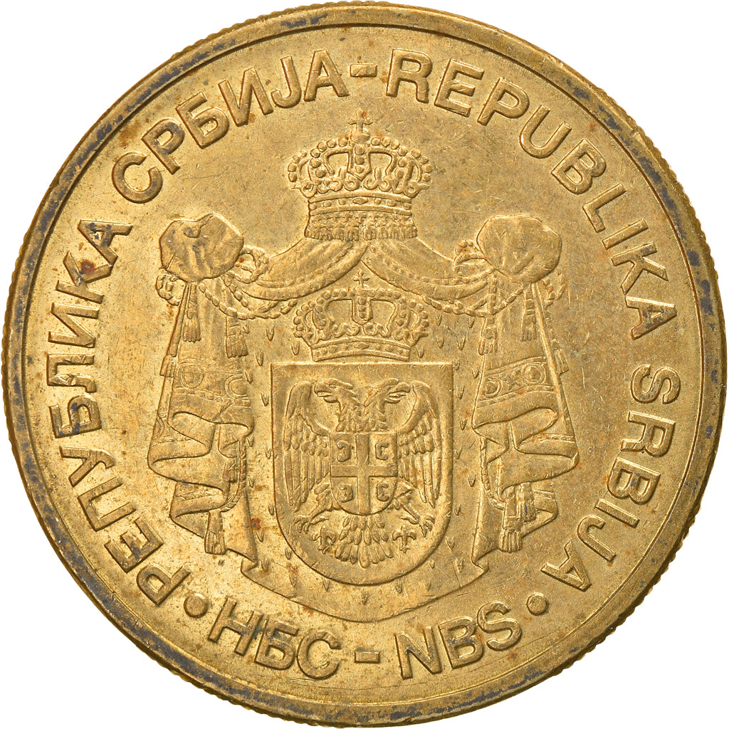 Coin, Serbia, 5 Dinara, 2005, EF(40-45), Nickel-brass, KM:40