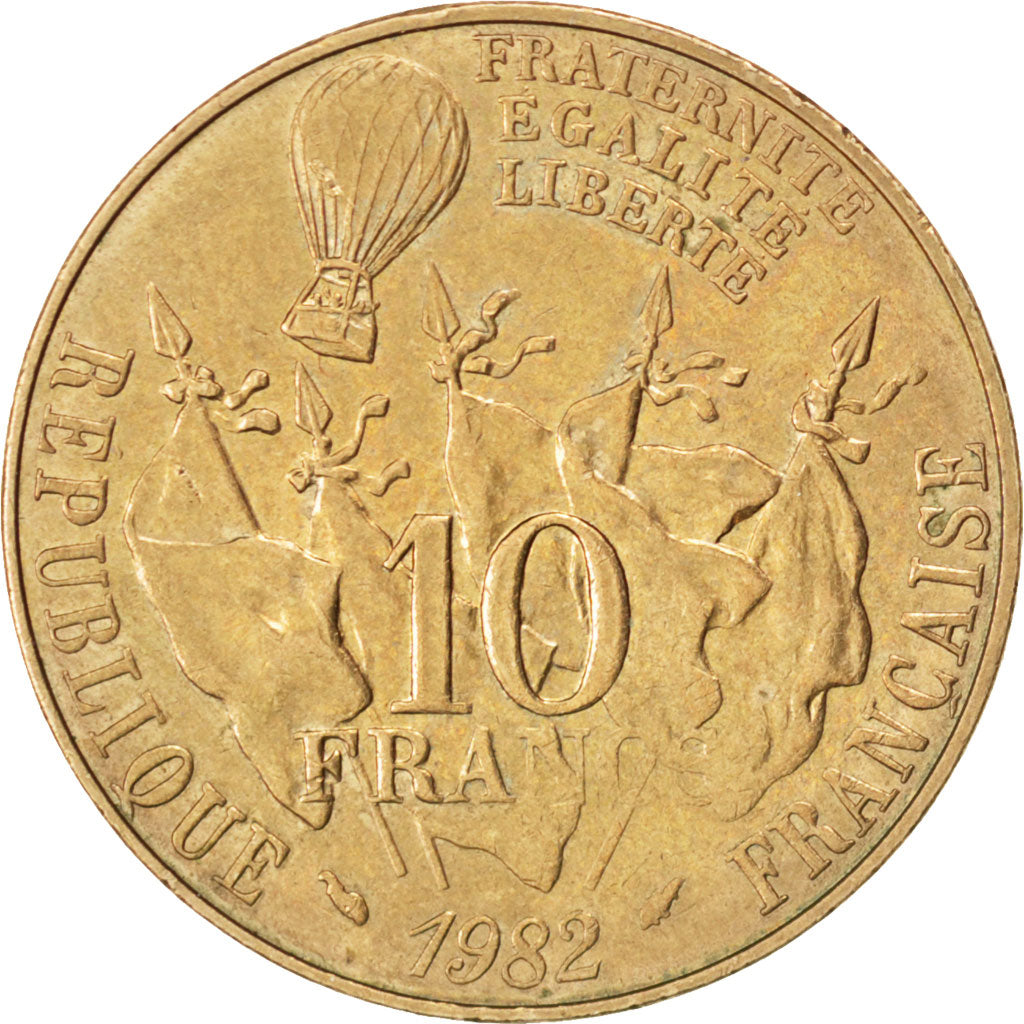 FRANCE, Gambetta, 10 Francs, 1982, KM #950, AU(55-58), Nickel-Bronze, 26,...