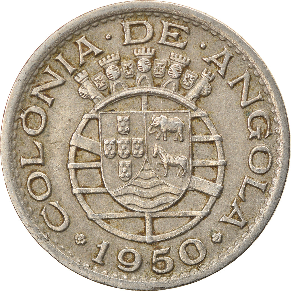 Coin, Angola, 50 Centavos, 1950, EF(40-45), Nickel-Bronze, KM:72
