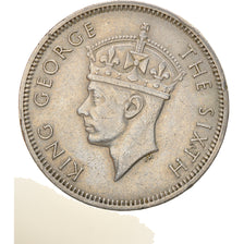 Coin, Mauritius, George VI, 1/2 Rupee, 1950, VF(30-35), Copper-nickel, KM:28