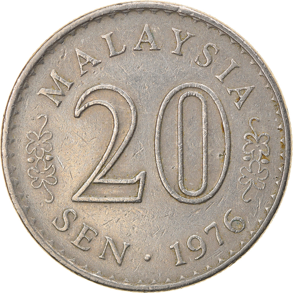 Monnaie, Malaysie, 20 Sen, 1976, Franklin Mint, TTB, Copper-nickel, KM:4