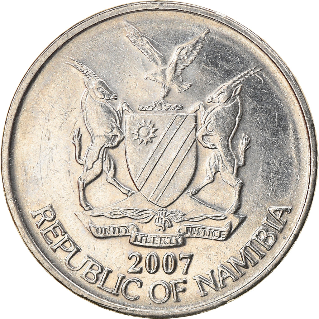 Coin, Namibia, 5 Cents, 2007, Vantaa, EF(40-45), Nickel plated steel, KM:1