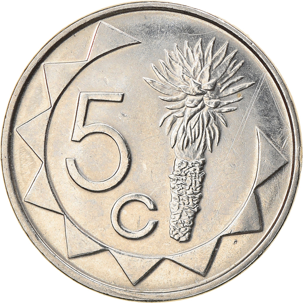 Coin, Namibia, 5 Cents, 2007, Vantaa, EF(40-45), Nickel plated steel, KM:1