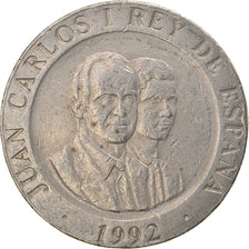 Moneda, España, Juan Carlos I, 200 Pesetas, 1992, BC+, Cobre - níquel, KM:909