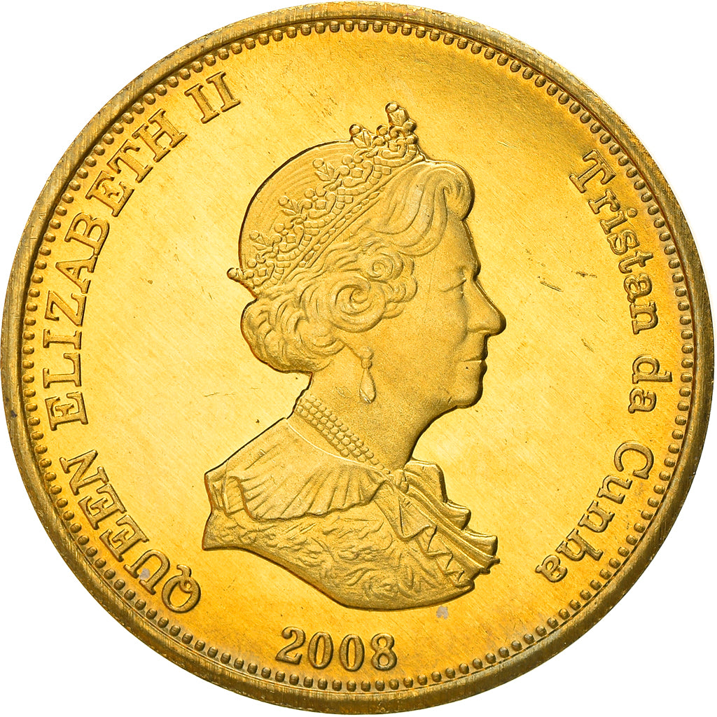 Coin, Tristan Da Cunha, Elizabeth II, 20 Pence, 2008, Franklin Mint, MS(60-62)