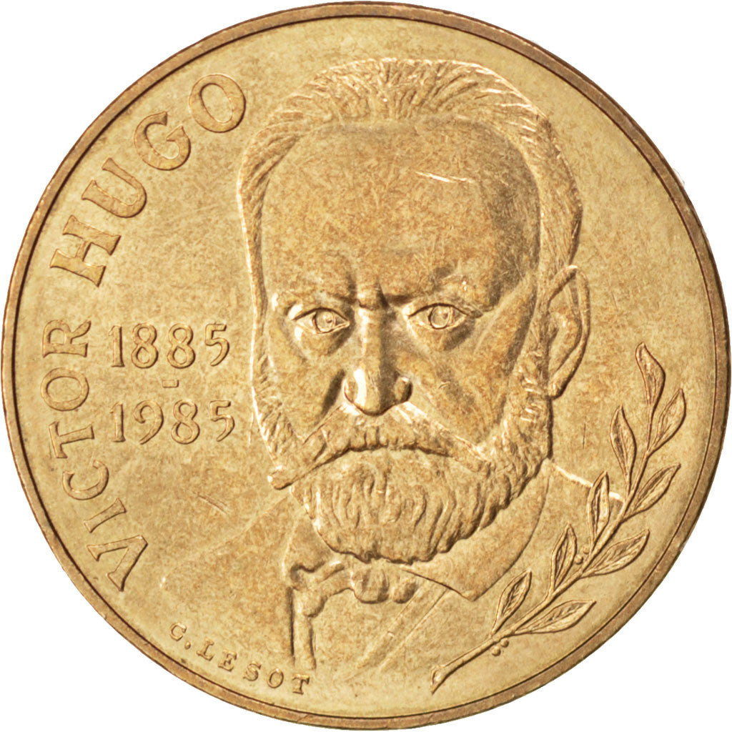FRANCE, Victor Hugo, 10 Francs, 1985, KM #956, MS(60-62), Nickel-Bronze, 26,...