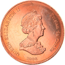 Coin, Tristan Da Cunha, Elizabeth II, 1/2 Penny, 2008, Franklin Mint, MS(63)