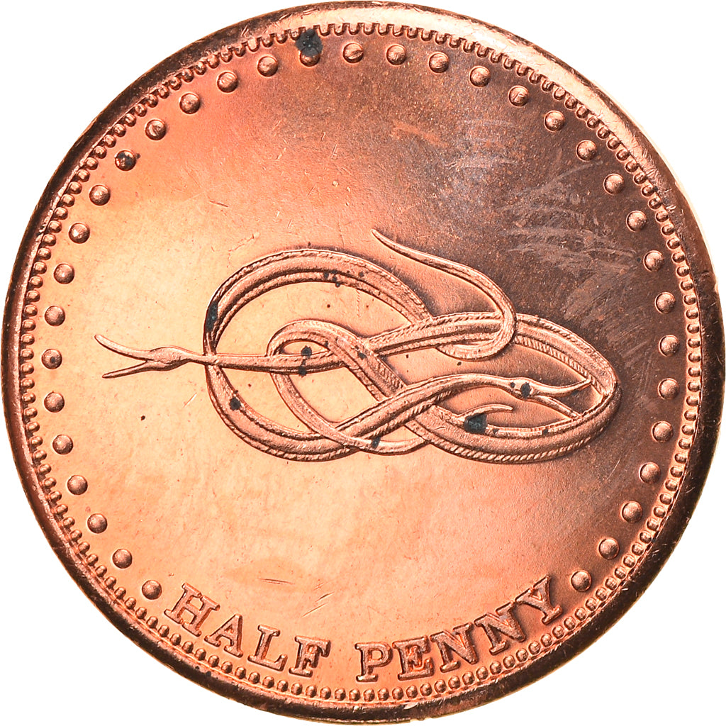 Coin, Tristan Da Cunha, Elizabeth II, 1/2 Penny, 2008, Franklin Mint, MS(63)