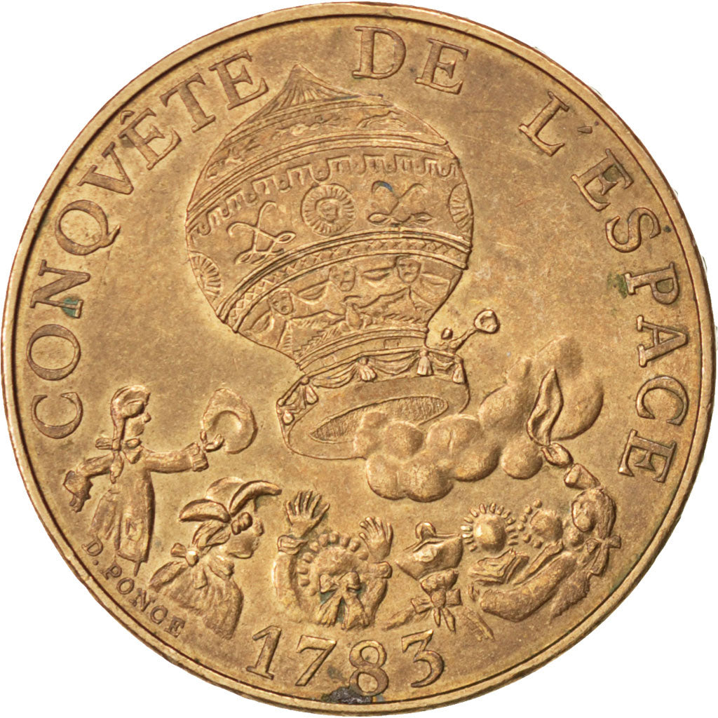 FRANCE, La conquête, 10 Francs, 1983, KM #952, AU(55-58), Nickel-Bronze, 26, G..