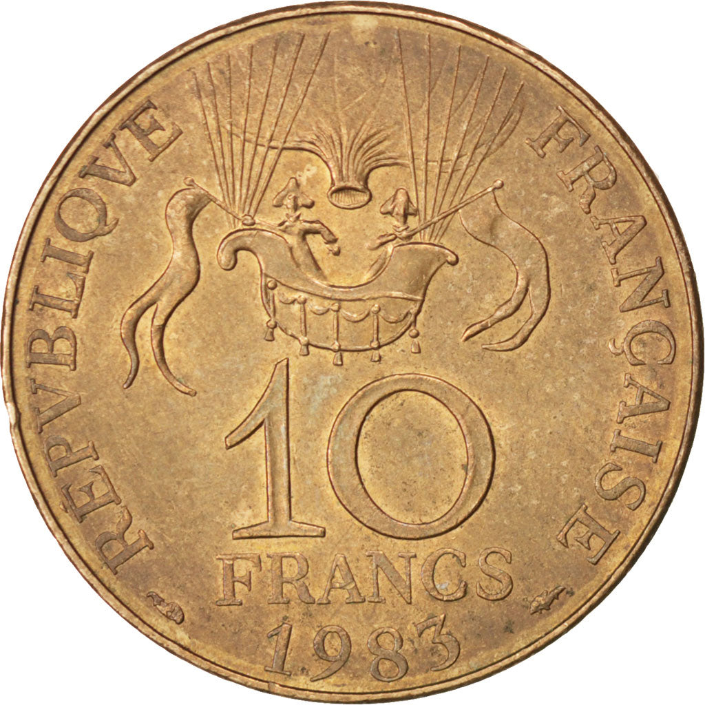 FRANCE, La conquête, 10 Francs, 1983, KM #952, AU(55-58), Nickel-Bronze, 26, G..