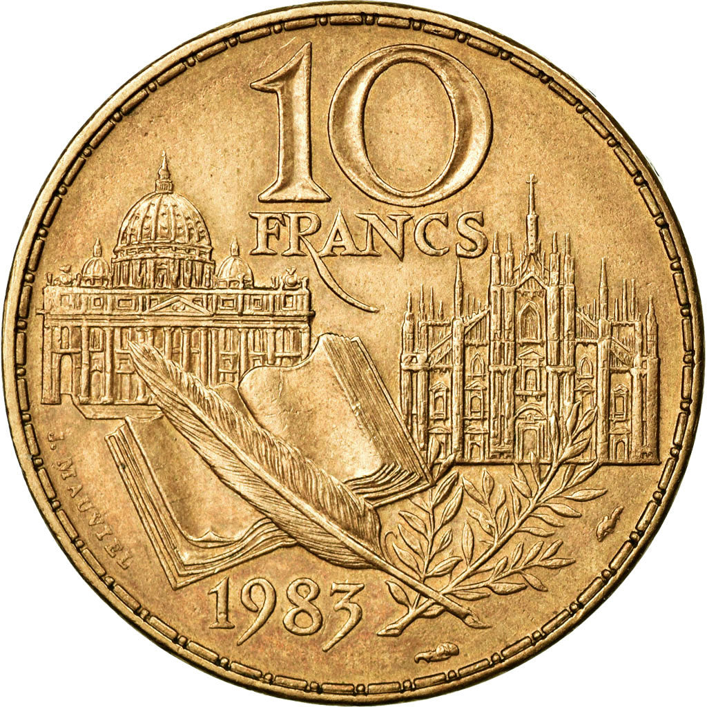 Coin, France, Stendhal, 10 Francs, 1983, AU(55-58), Nickel-Bronze, KM:953