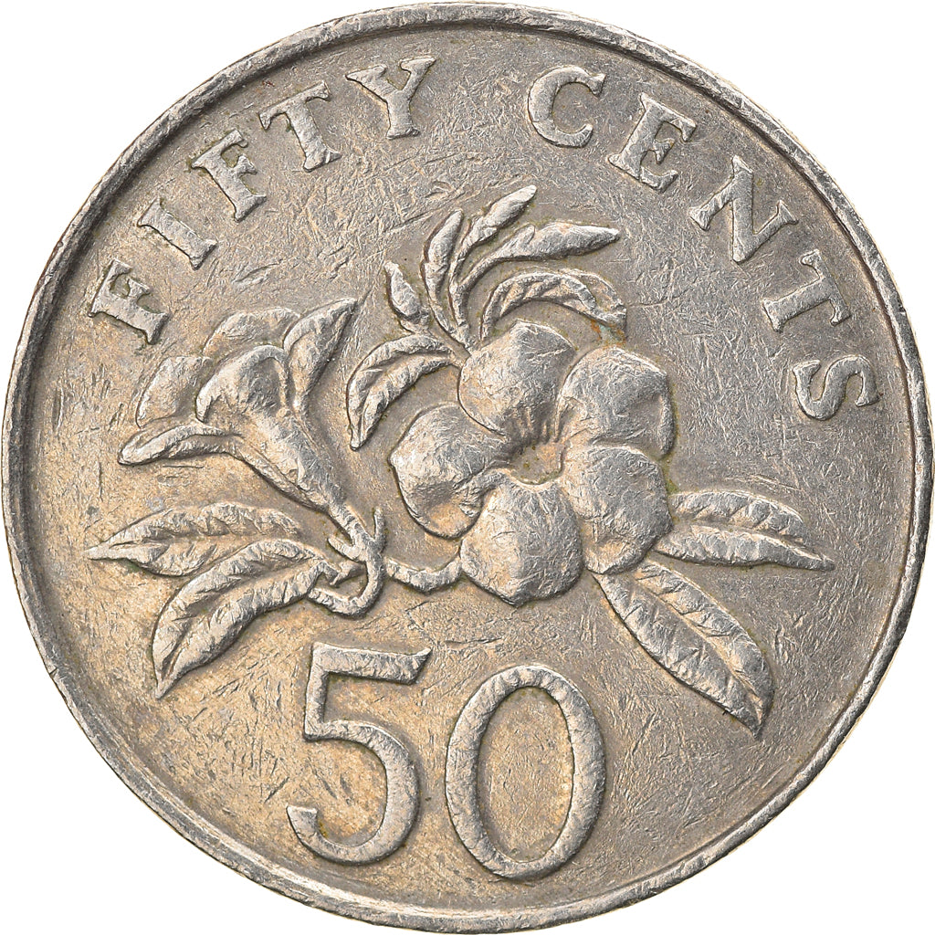 Munten, Singapur, 50 Cents, 1986, British Royal Mint, FR+, Copper-nickel