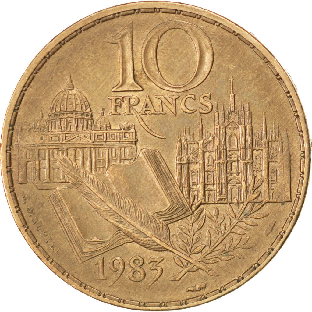 Münze, Frankreich, Stendhal, 10 Francs, 1953, VZ, Nickel-Bronze, KM:953