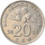 Moneda, Malasia, 20 Sen, 2001, MBC, Cobre - níquel, KM:52
