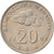Münze, Malaysia, 20 Sen, 2002, SS, Copper-nickel, KM:52