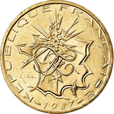 Coin, France, Mathieu, 10 Francs, 1987, MS(60-62), Nickel-brass, KM:940